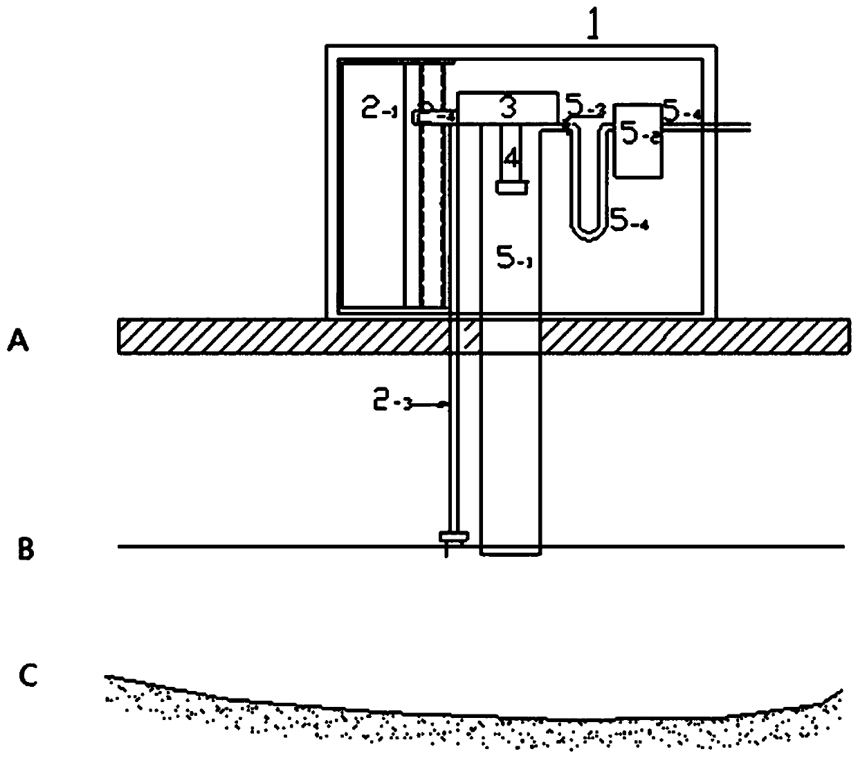 Method and instrument for real-time terrain measurement of vacuum combined dynamic cement-sand model