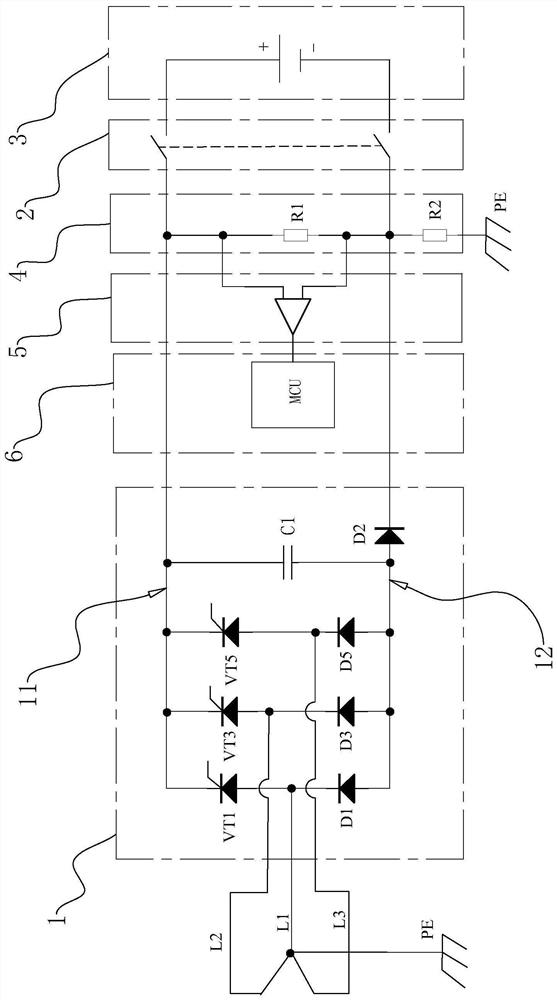 Broken line detection method and detection device for standby power supply of variable pitch of fan