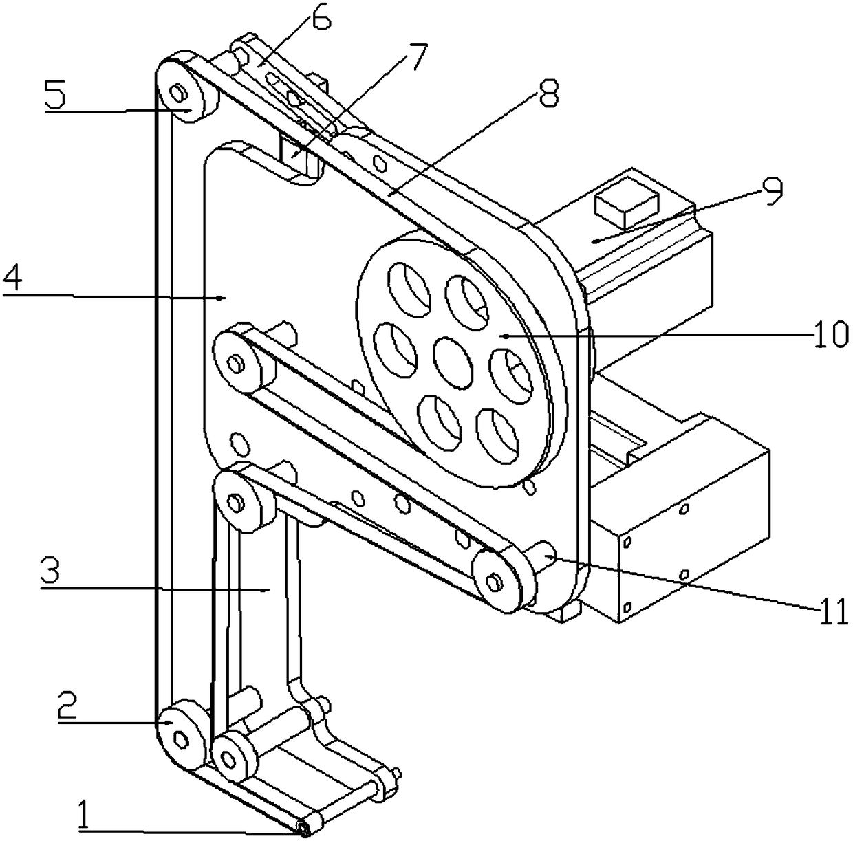 An abrasive belt grinding device suitable for the grinding and polishing of the overall blisk blade surface and the intake and exhaust edges