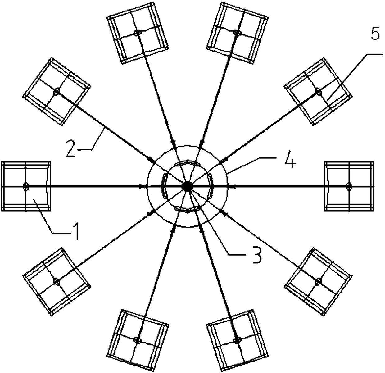 Fresnel dish type condenser and attitude setting method thereof