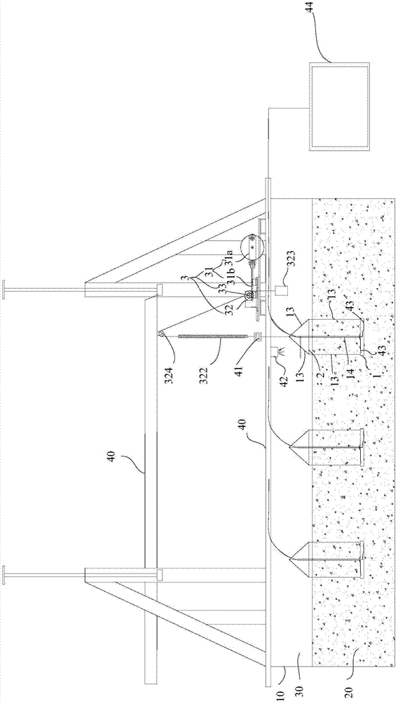 Testing system simulating ultimate dynamic bearing capacity of cyclic load lower plate anchor