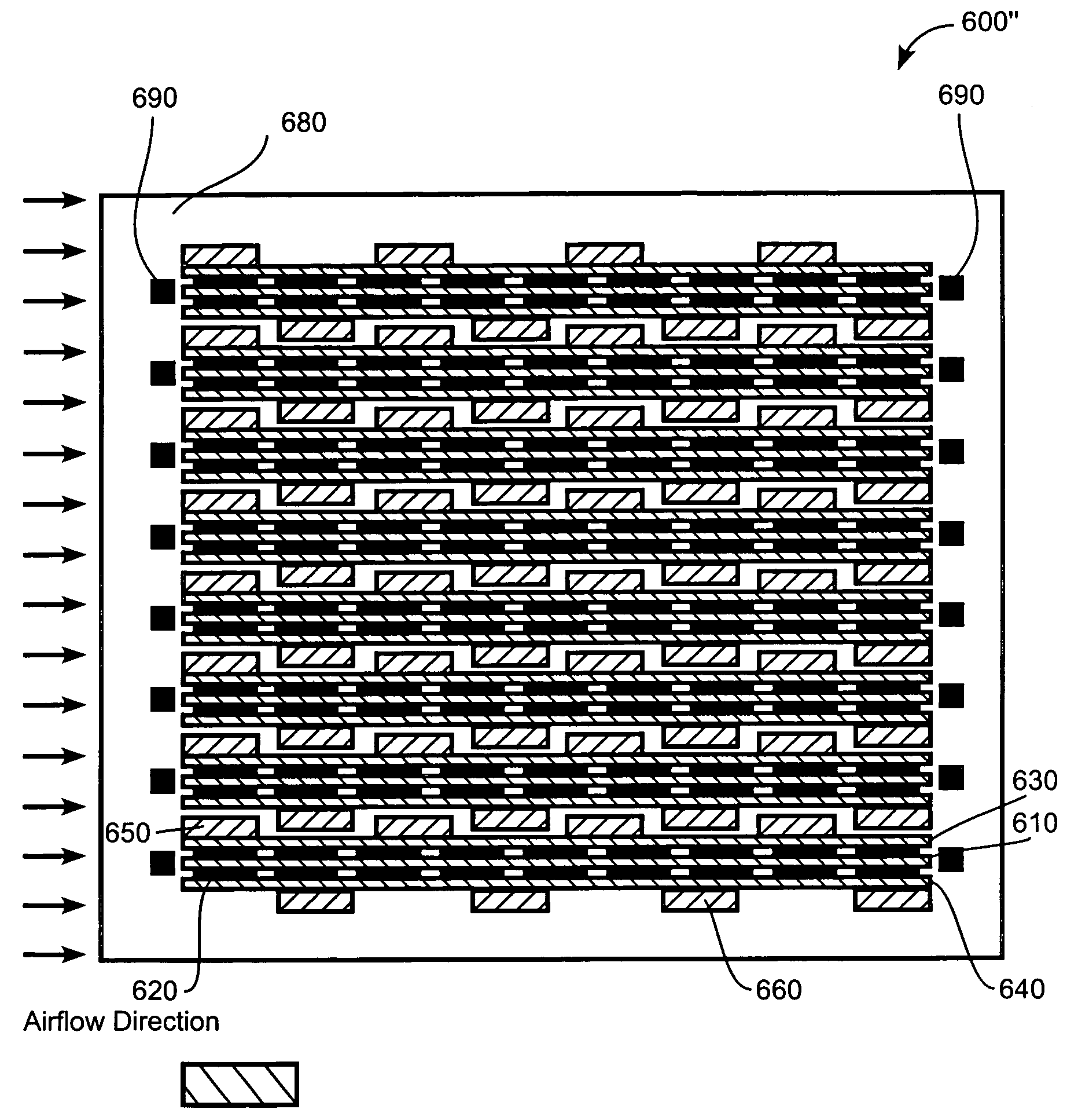 Interleaved memory heat sink