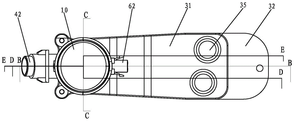 A single-button water outlet switching structure and shower head