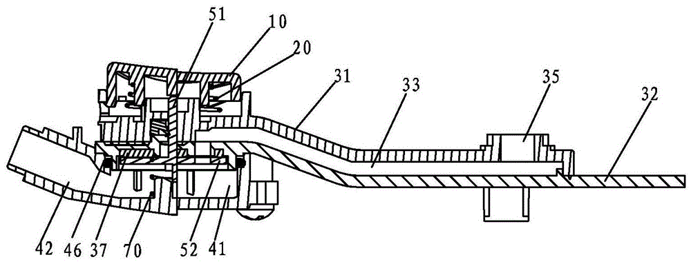 A single-button water outlet switching structure and shower head