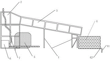 Novel debris flow provenance dam break experiment water tank device and realization method thereof