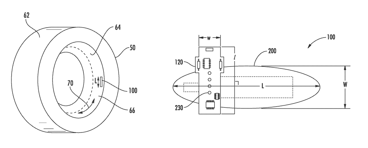 Circumferential orientation of piezoelectric device in tire to improve signal quality