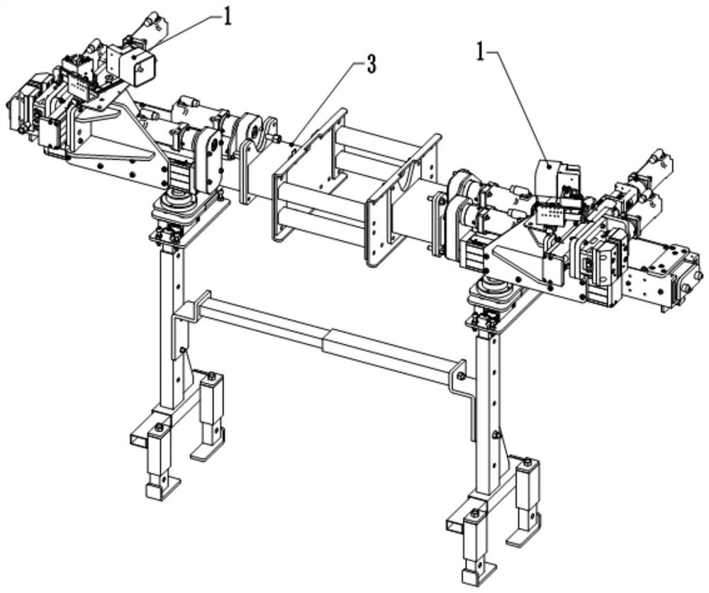 Elevator guide rail straightness measurement and automatic calibration device and application thereof