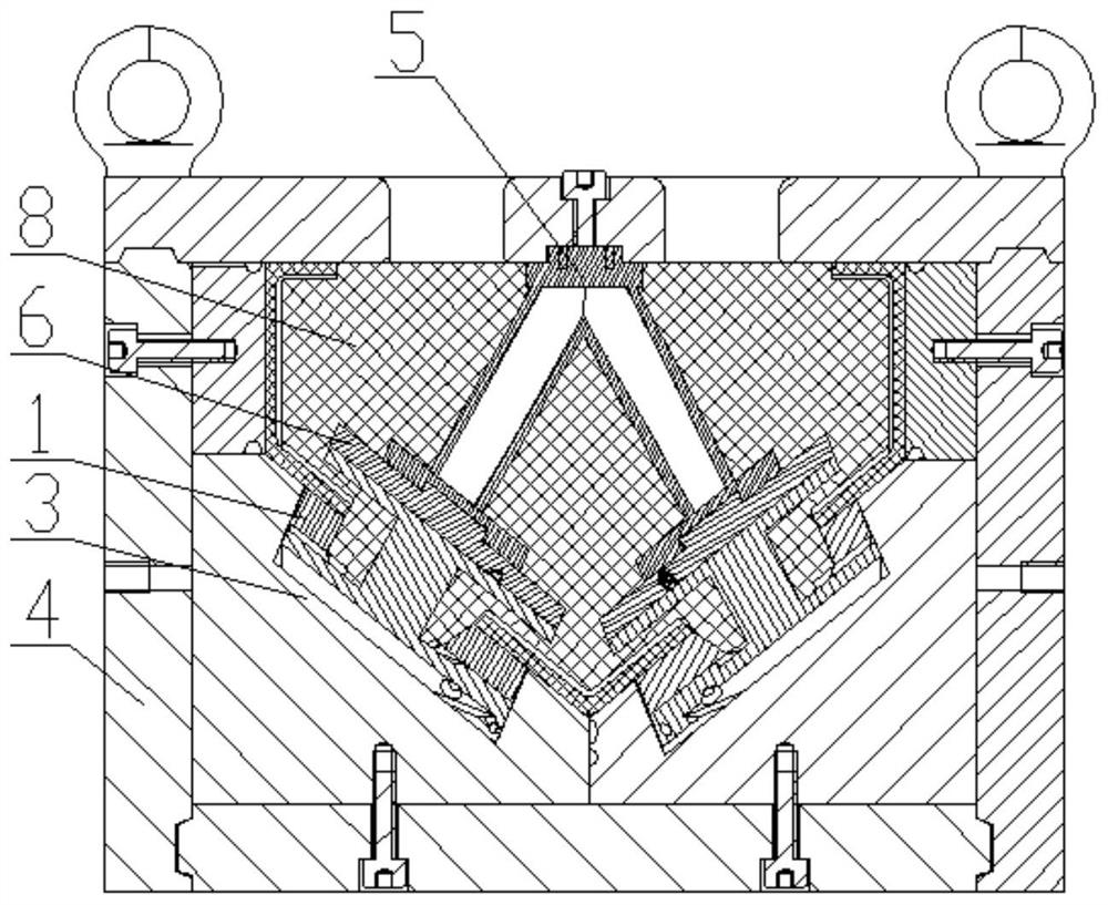 Forming mold structure of star sensor bracket suitable for pre-embedded star sensor mounting plate