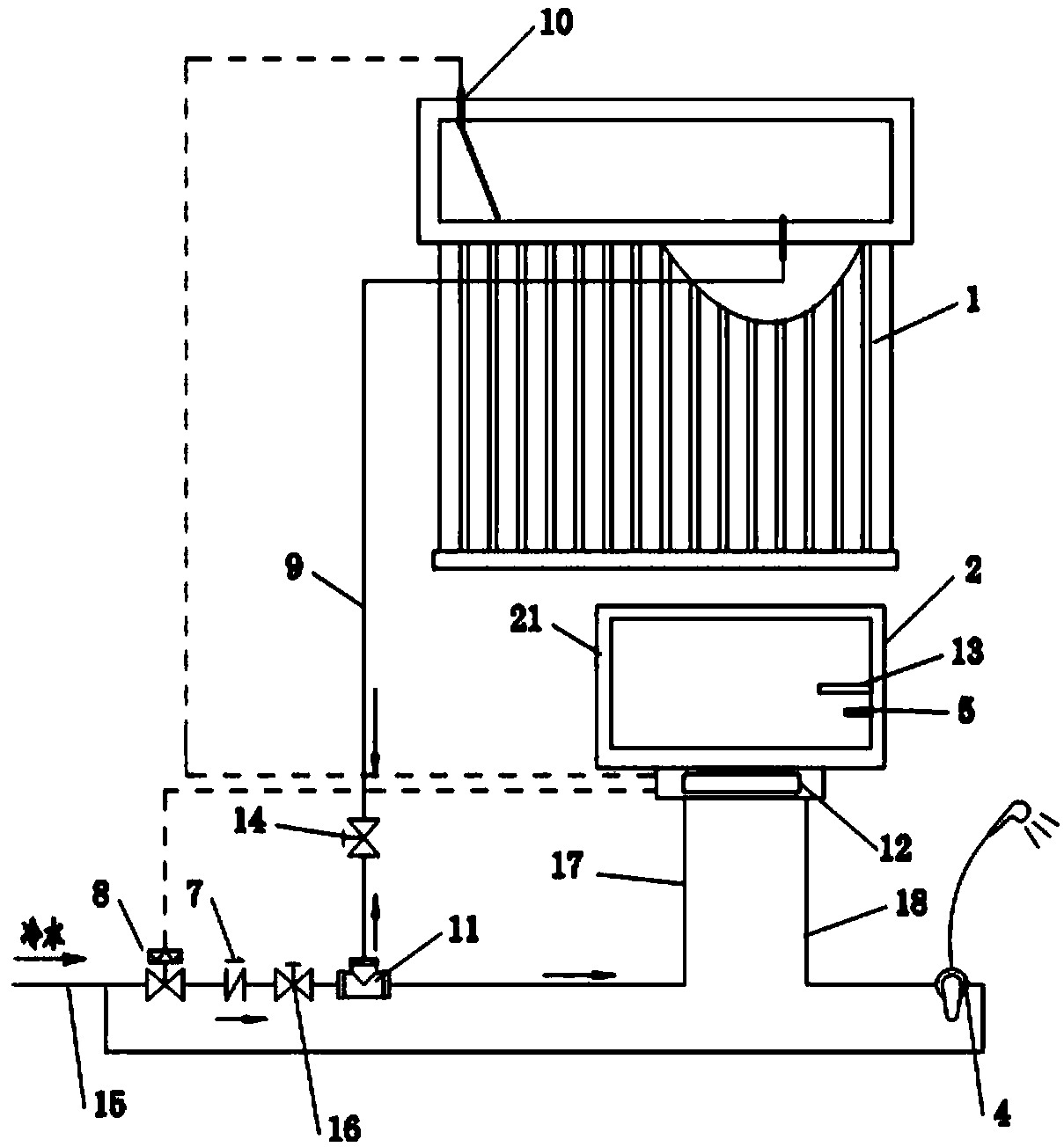 Solar water heater with indoor heat insulation box