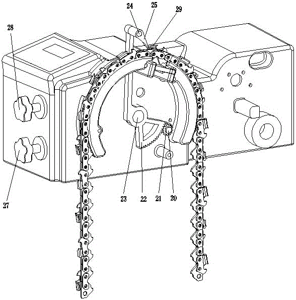 Sprocket pushing mechanism for automatic chain grinding machine