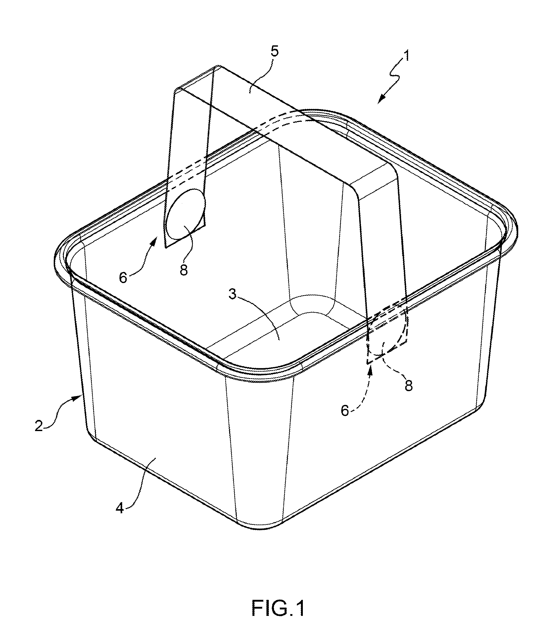 Container for food products and method for manufacturing such container