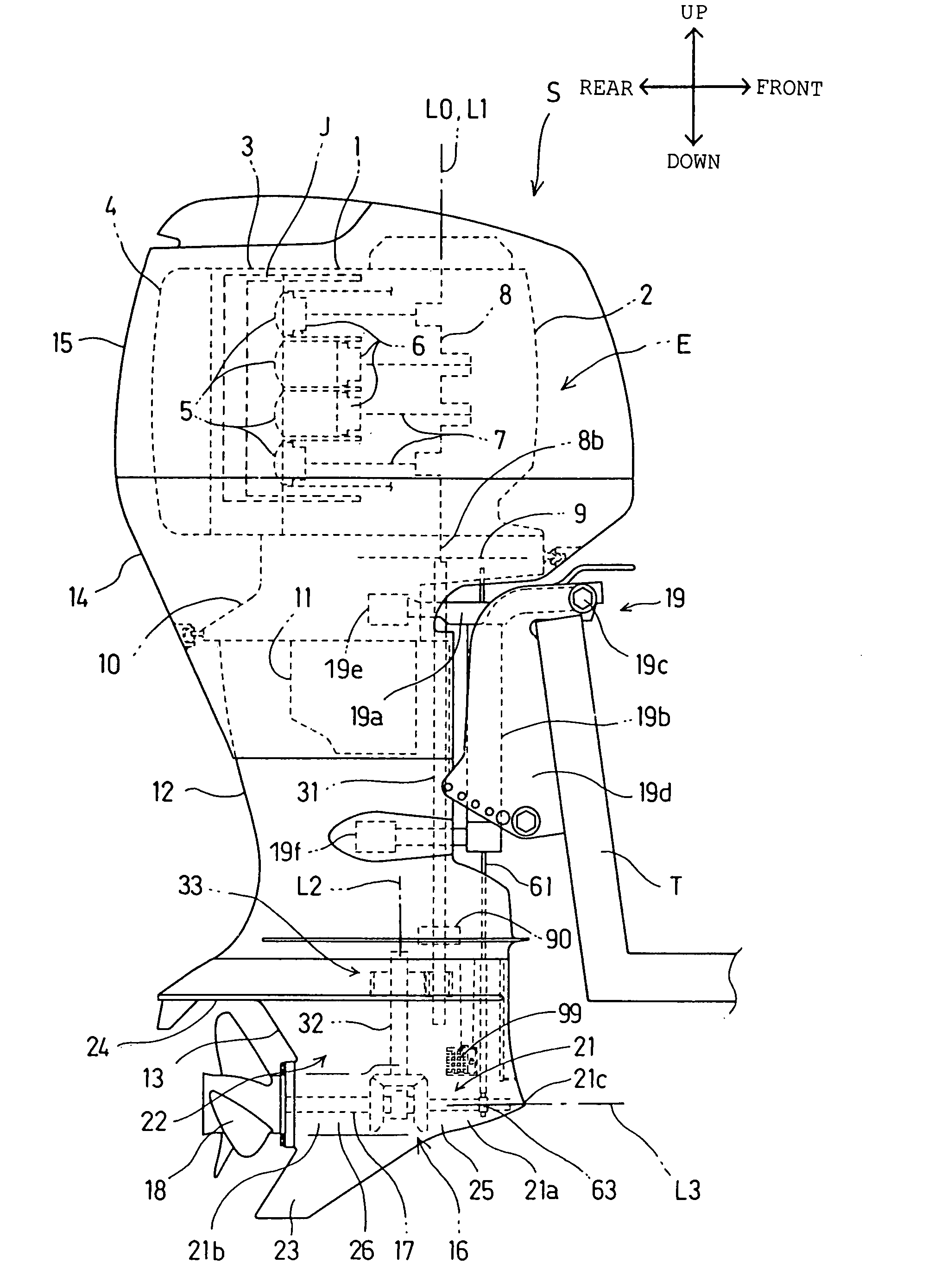 Marine propulsion machine provided with drive shaft