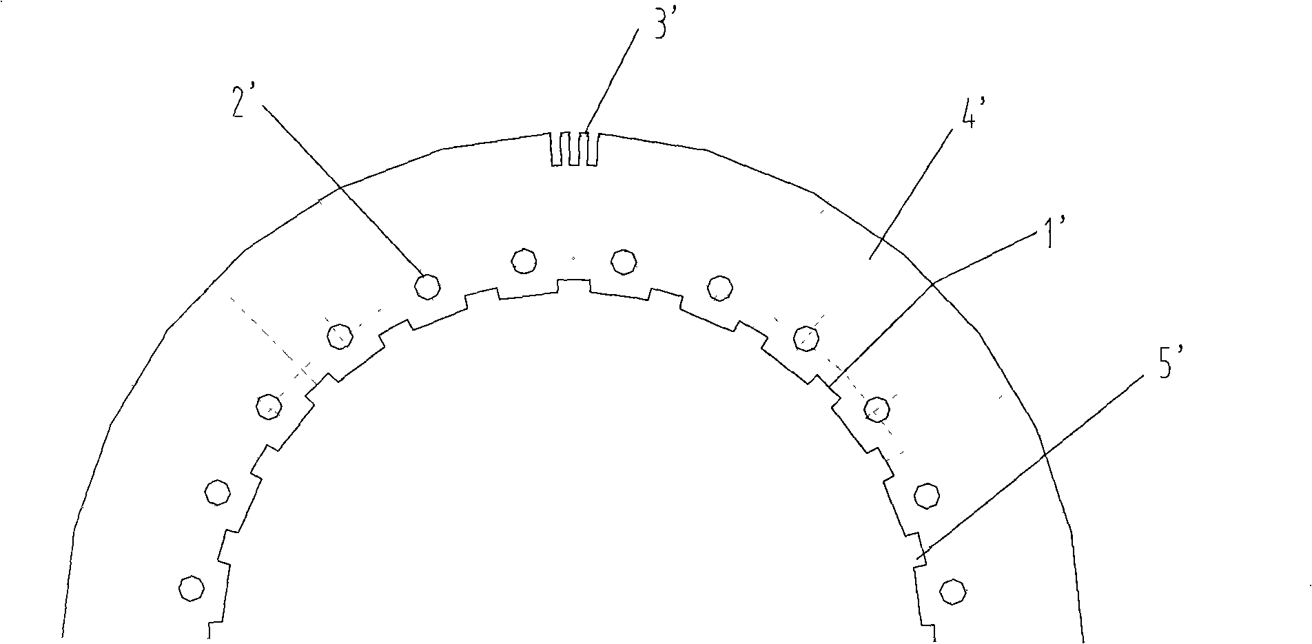 Chaining fanning strip for large-medium type motor and manufacturing method thereof