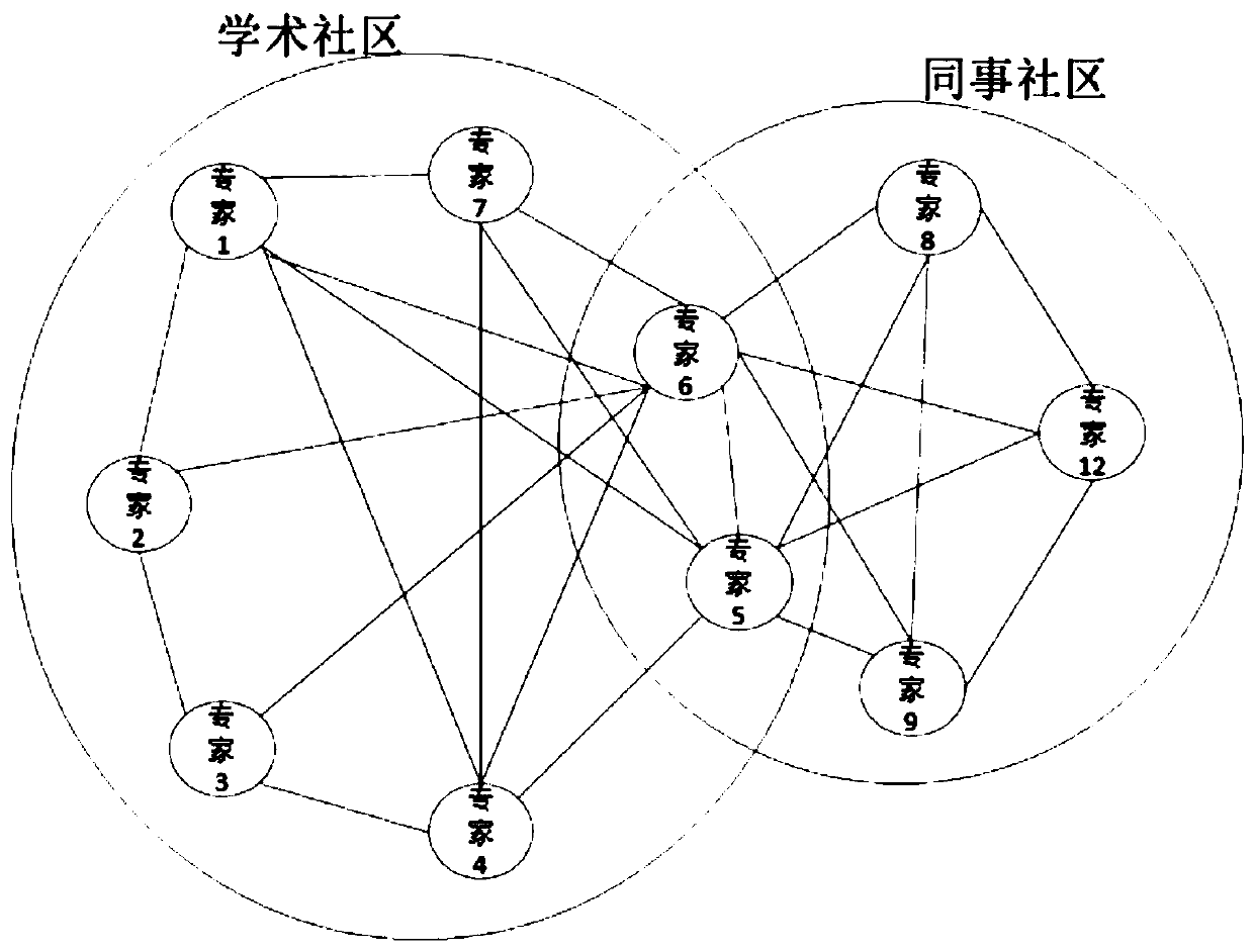 Expert recommendation method combining label construction and community relation avoidance