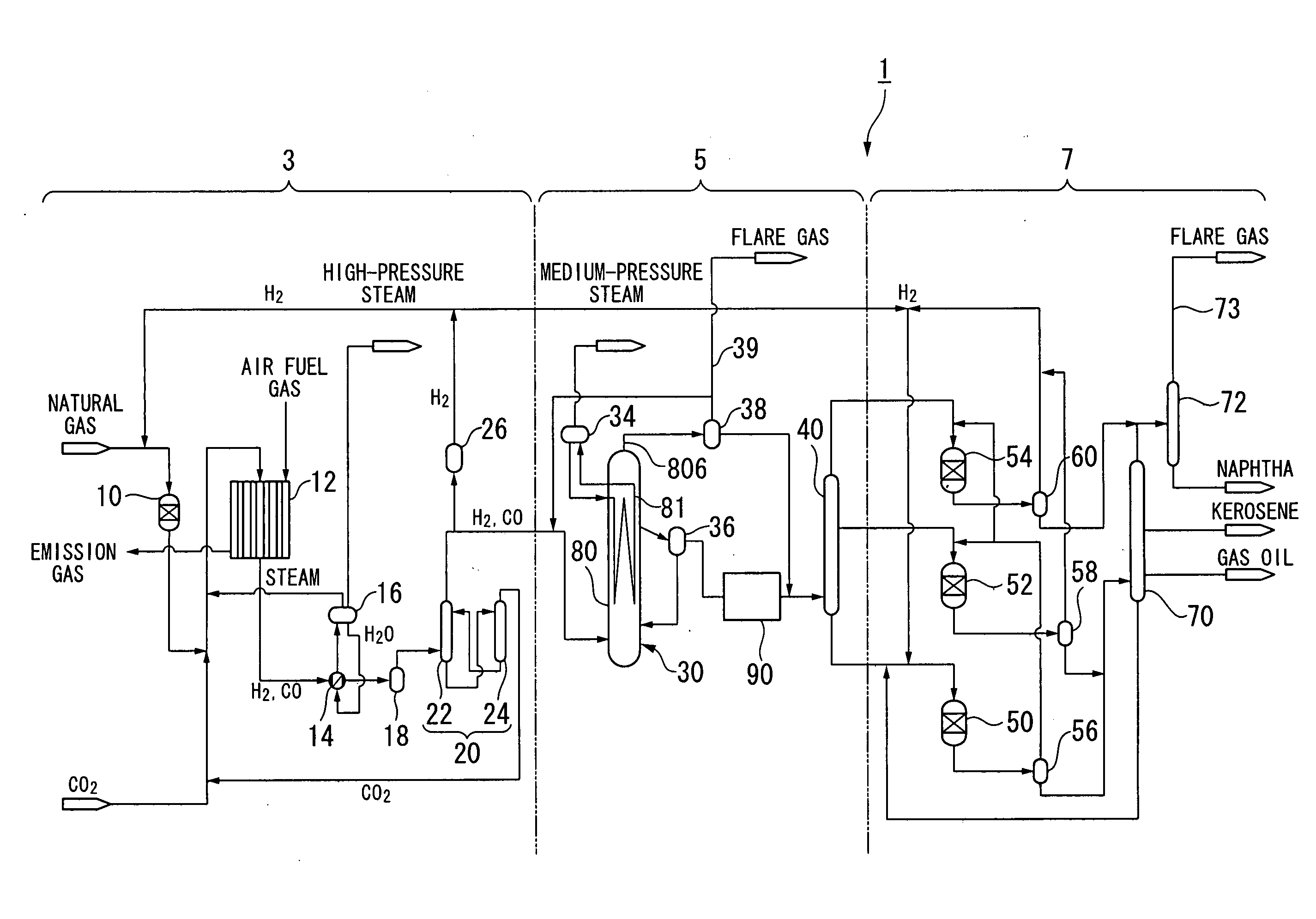 Synthesis reaction system for hydrocarbon compound, and method of removing powdered catalyst particles