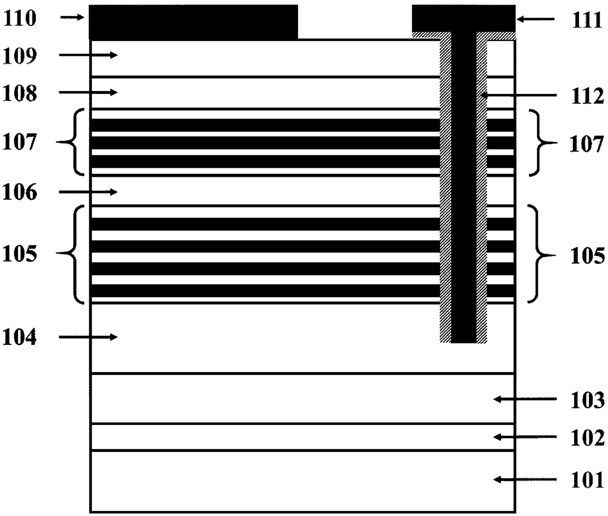 Ultraviolet light emitting diode with inverted structure