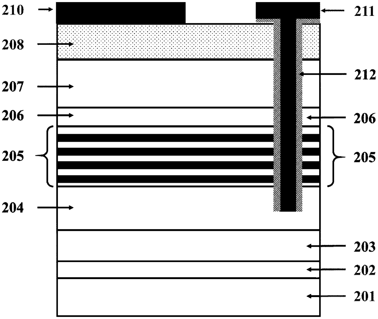 Ultraviolet light emitting diode with inverted structure