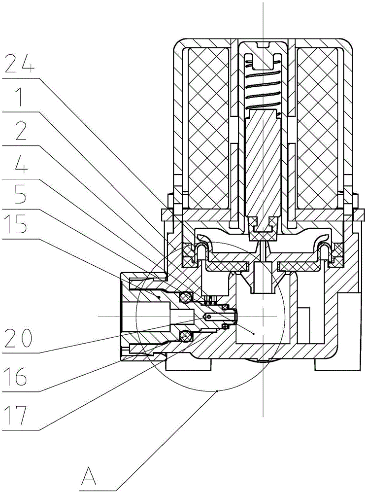 Electromagnetic valve provided with wastewater throttling device and having anti-blocking and silencing functions