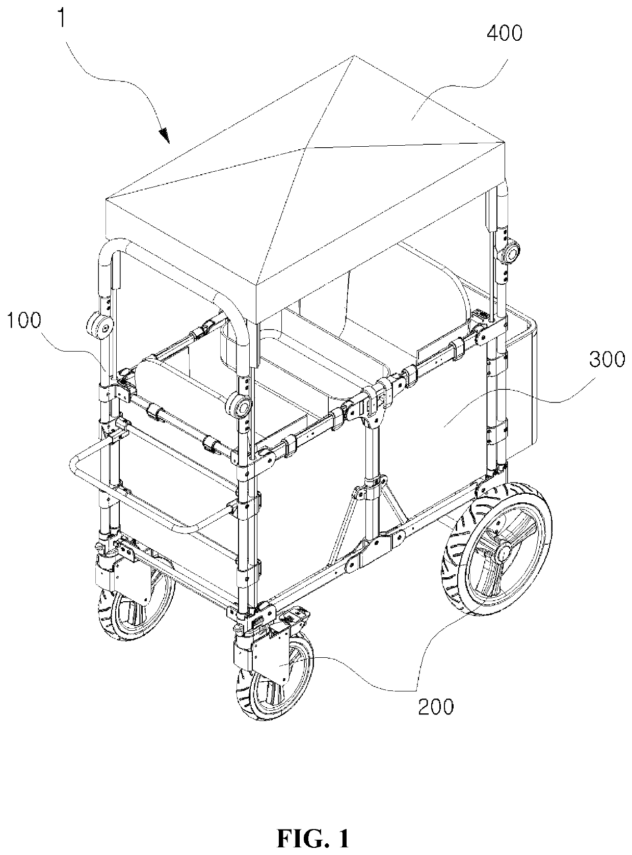 Baby wagon with improved ease of use