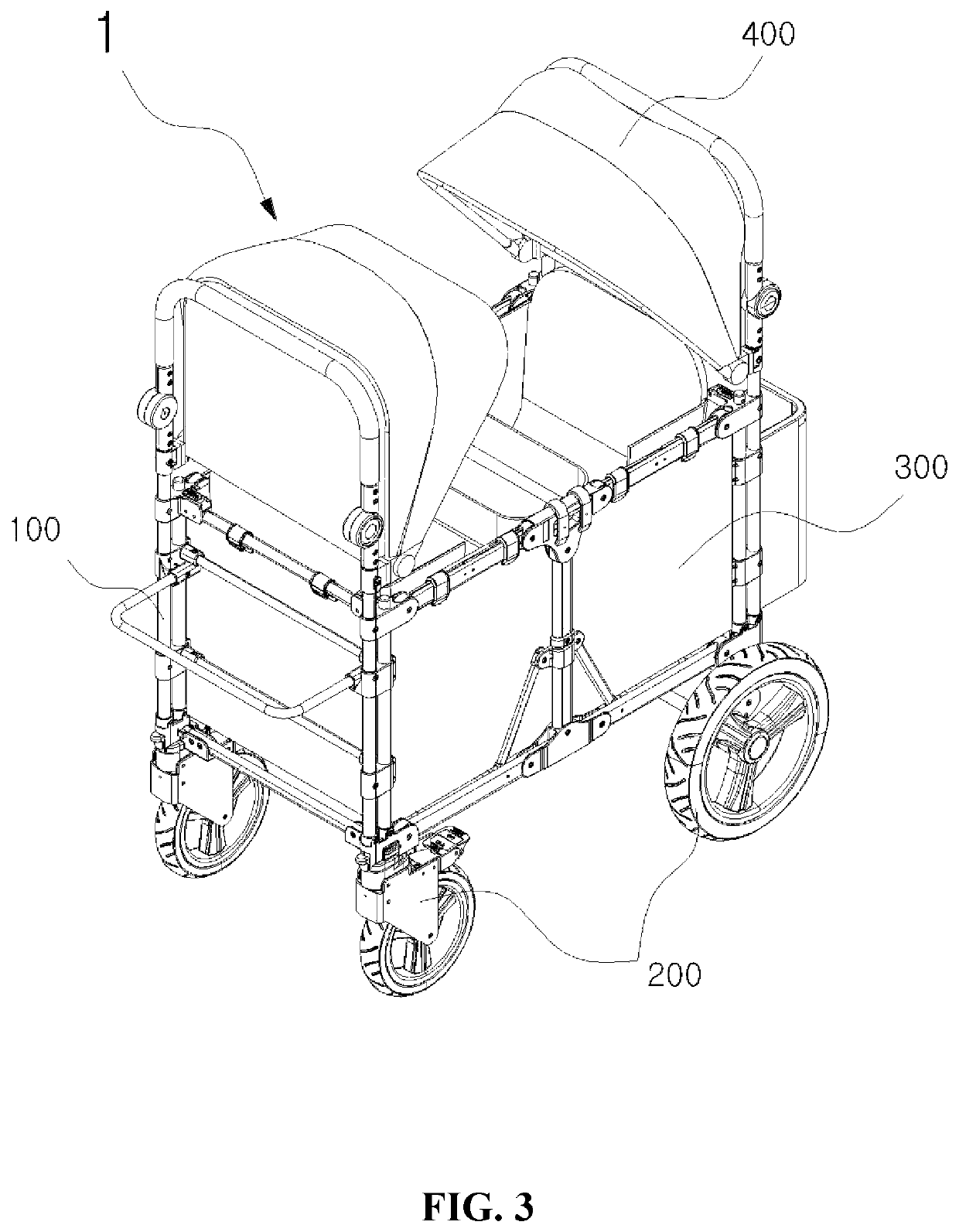 Baby wagon with improved ease of use