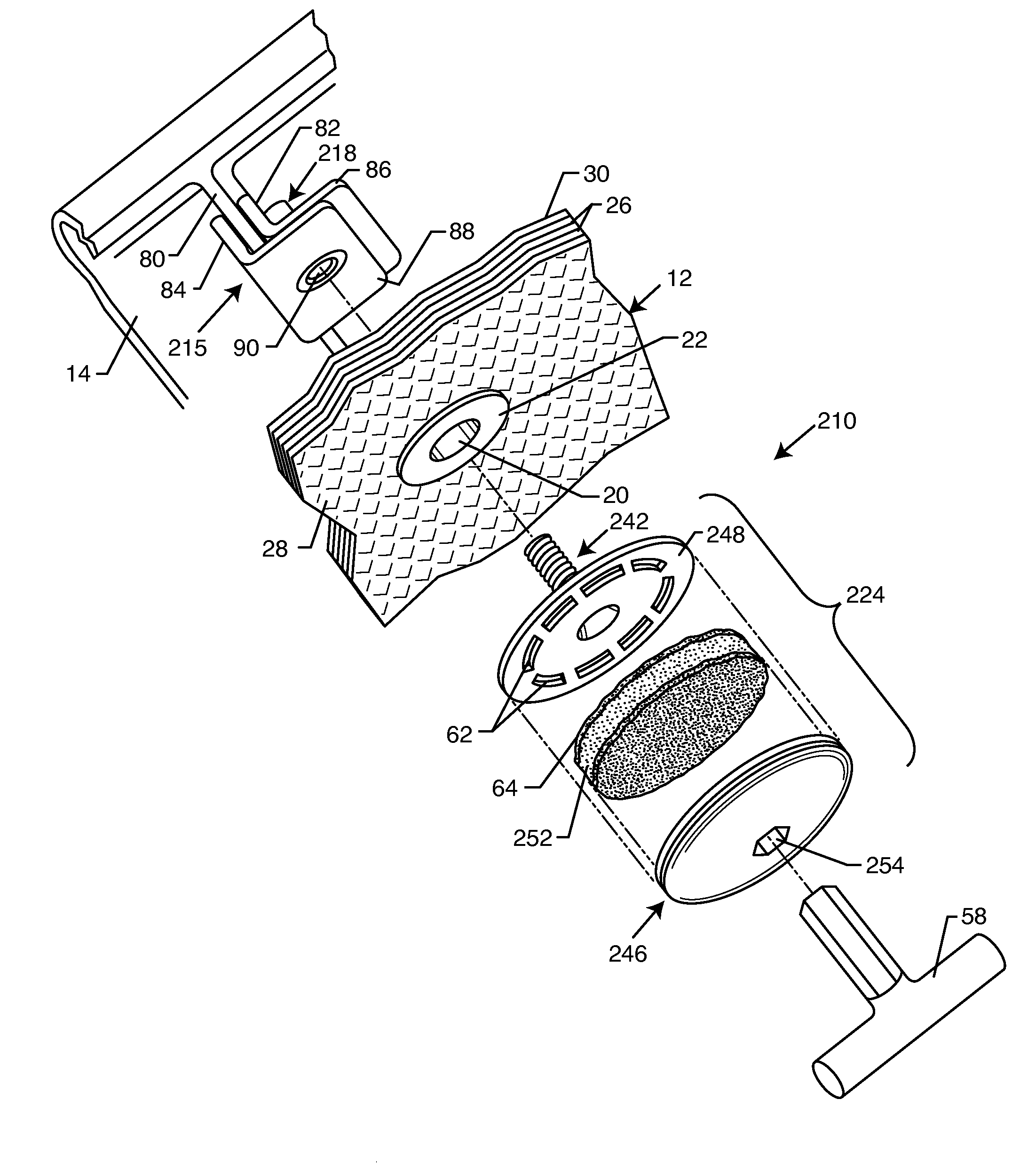 Adhesive bonded attachment assembly for an insulation blanket