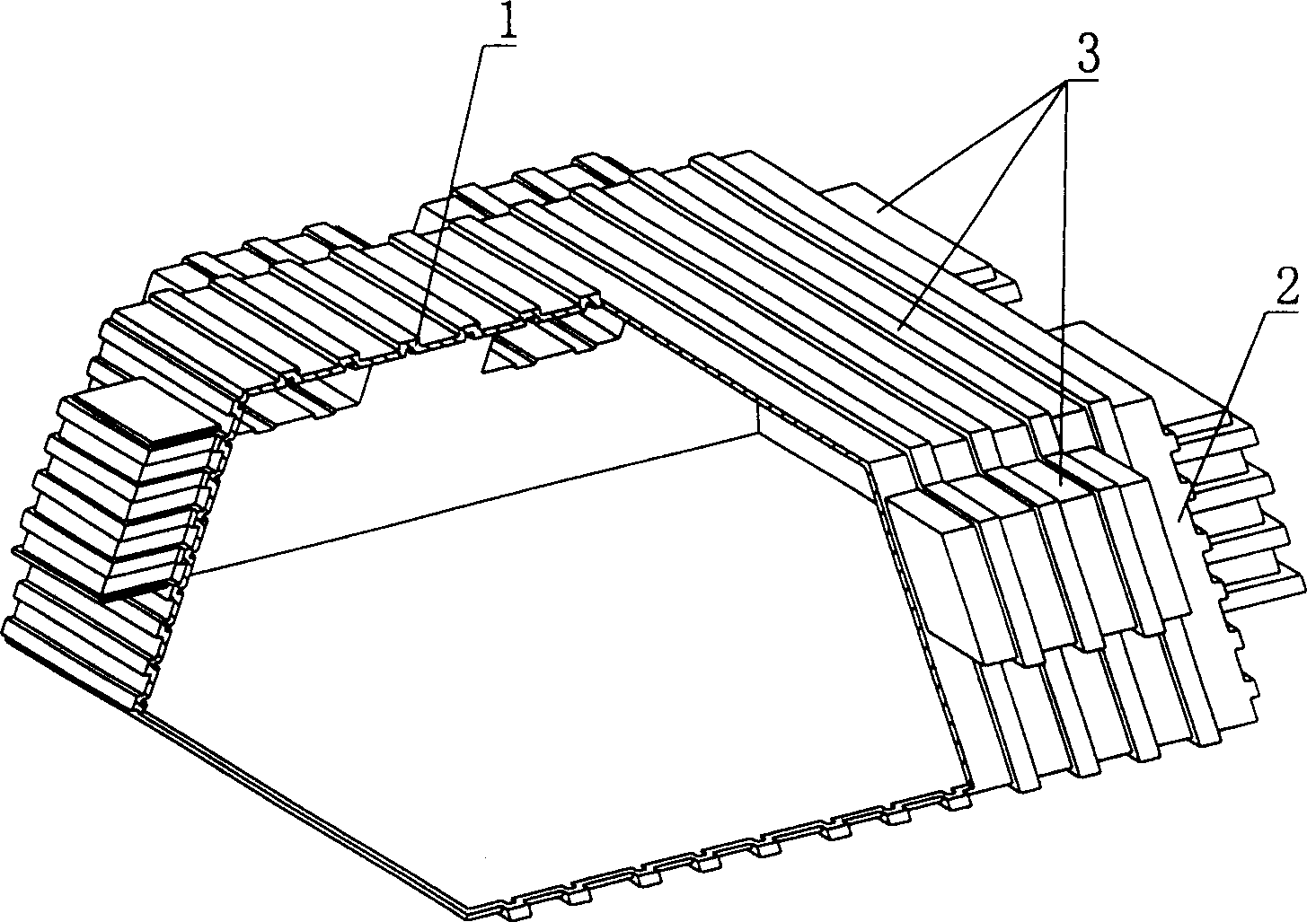 Light stuffing mold member for cast-in-situ steel concrete