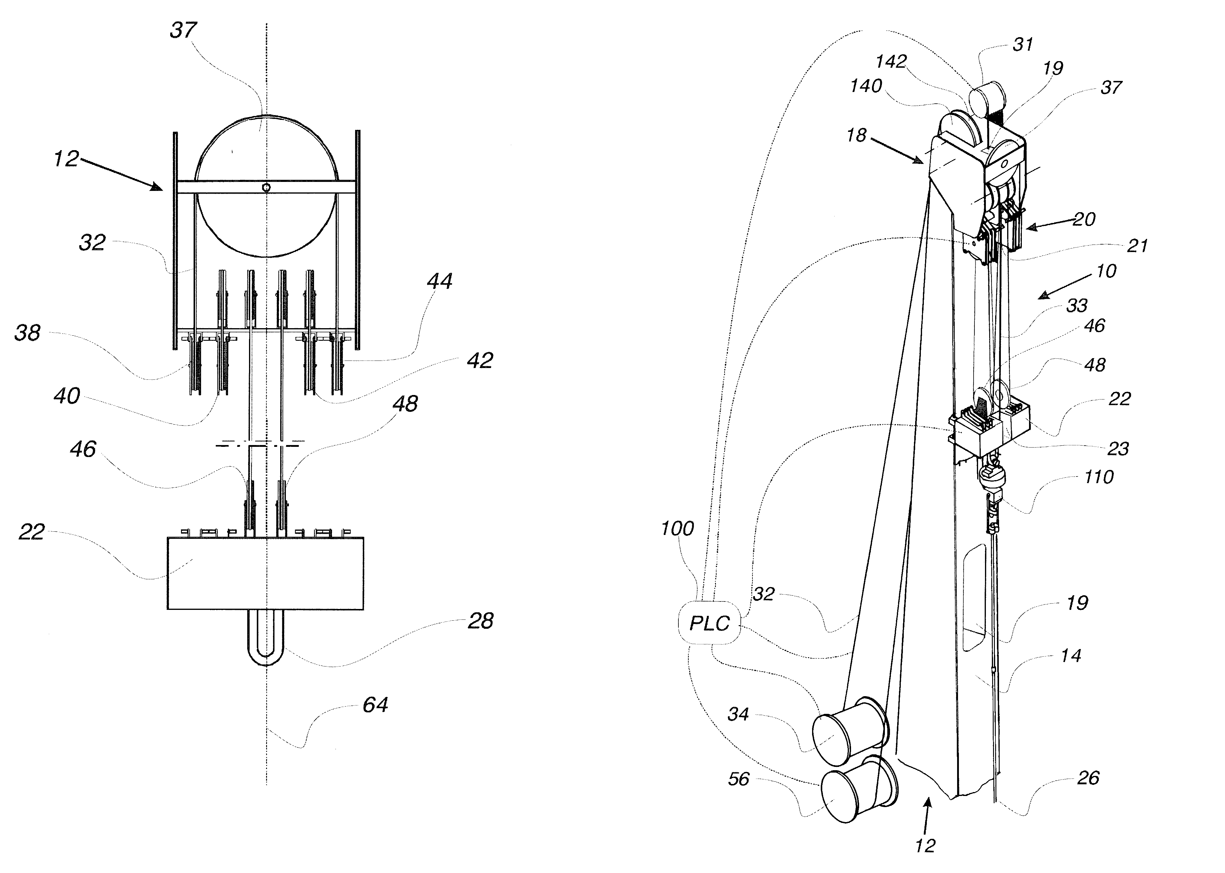 Splittable block on a derrick