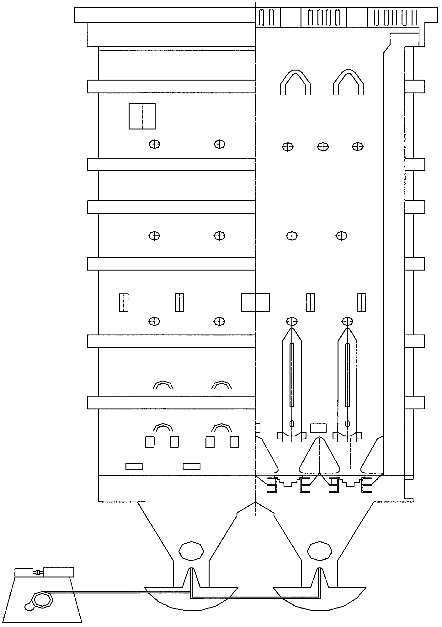 Combined type gas full-cycle gas retort