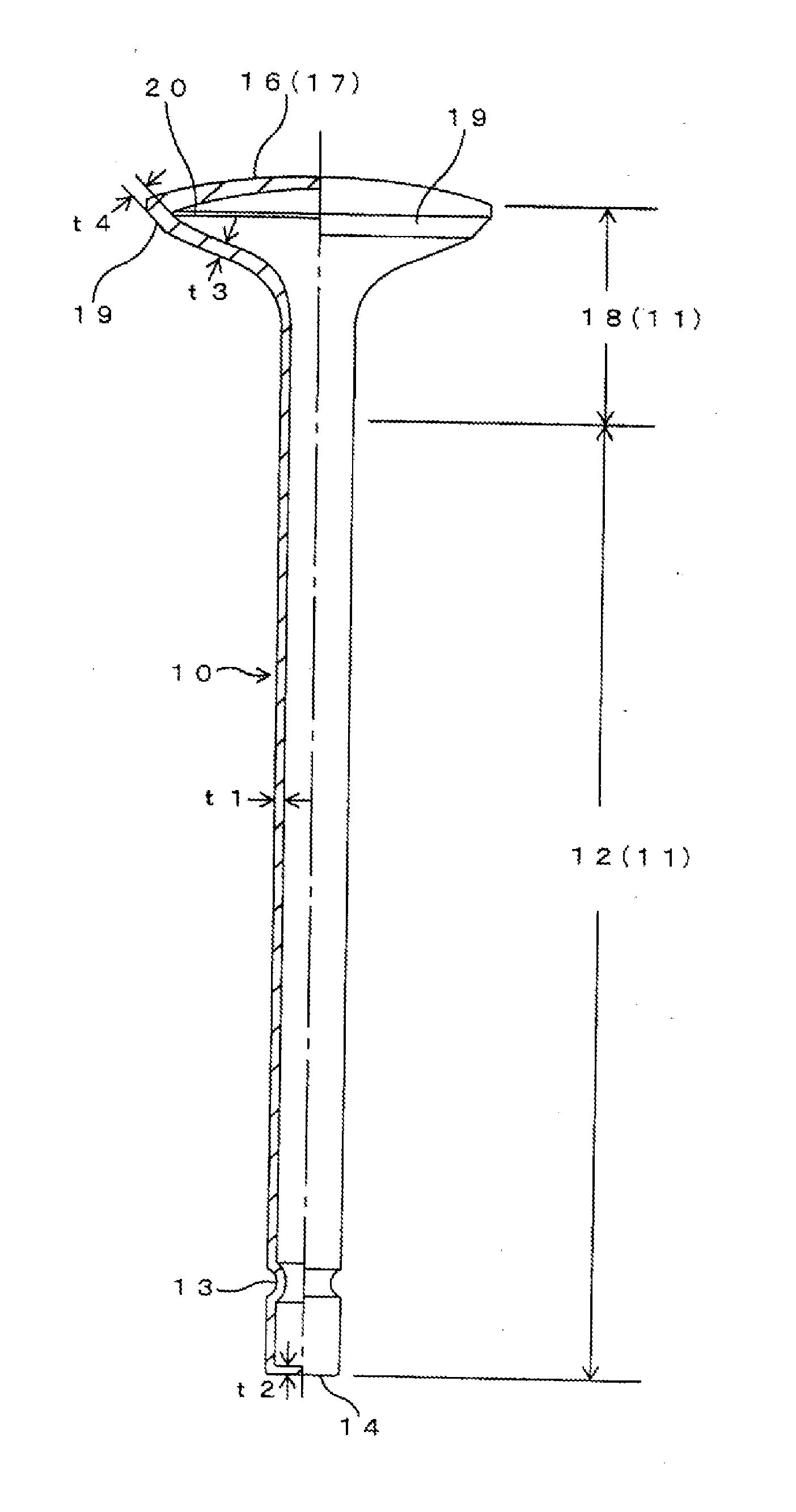 Hollow poppet valve and method of manufacturing the same