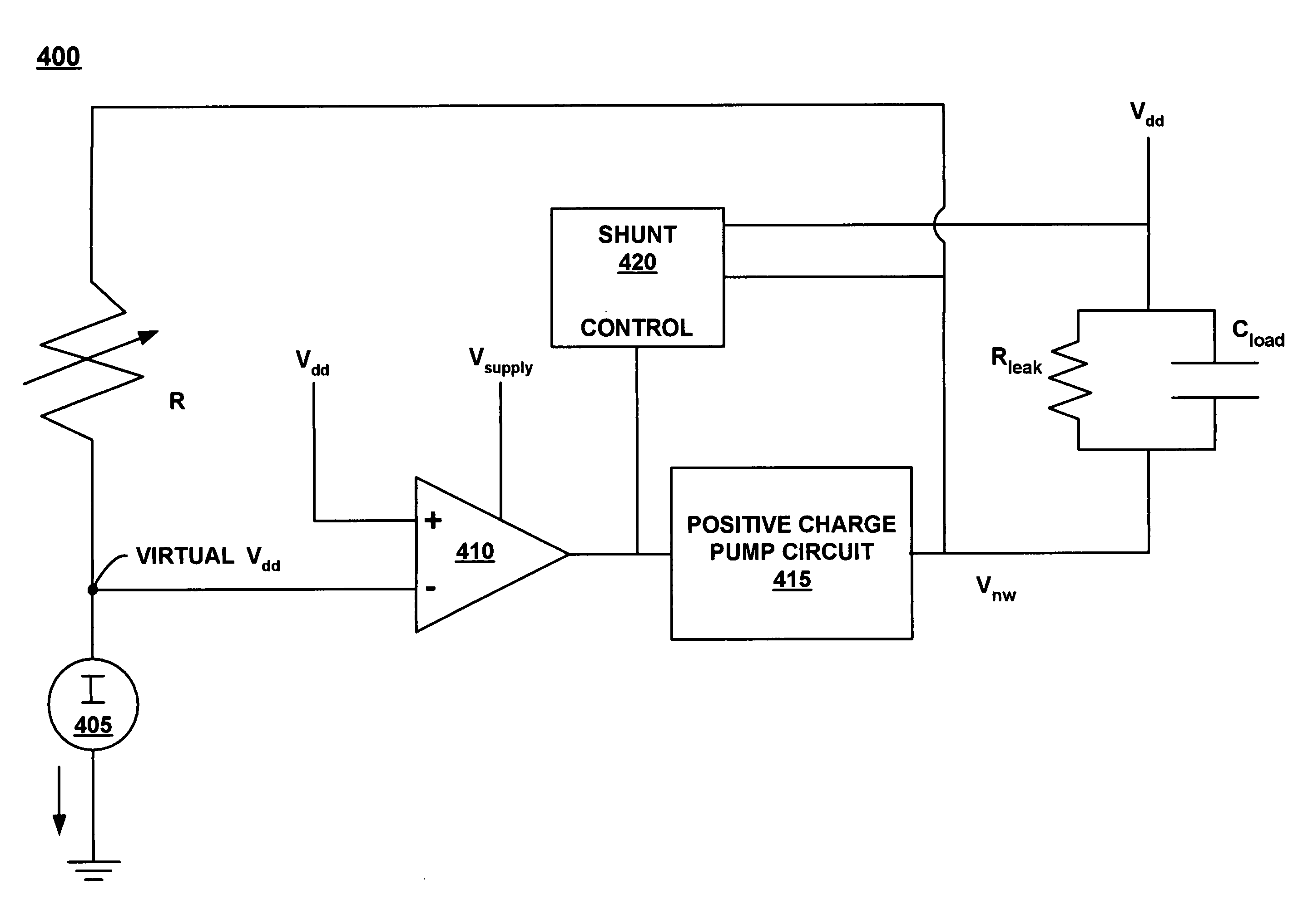 Servo loop for well bias voltage source