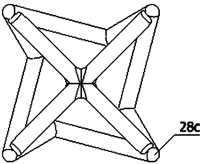 Multi-face inner-sunken pyramid-shaped negative poisson ratio space dot matrix structure and pressure bearing plate thereof