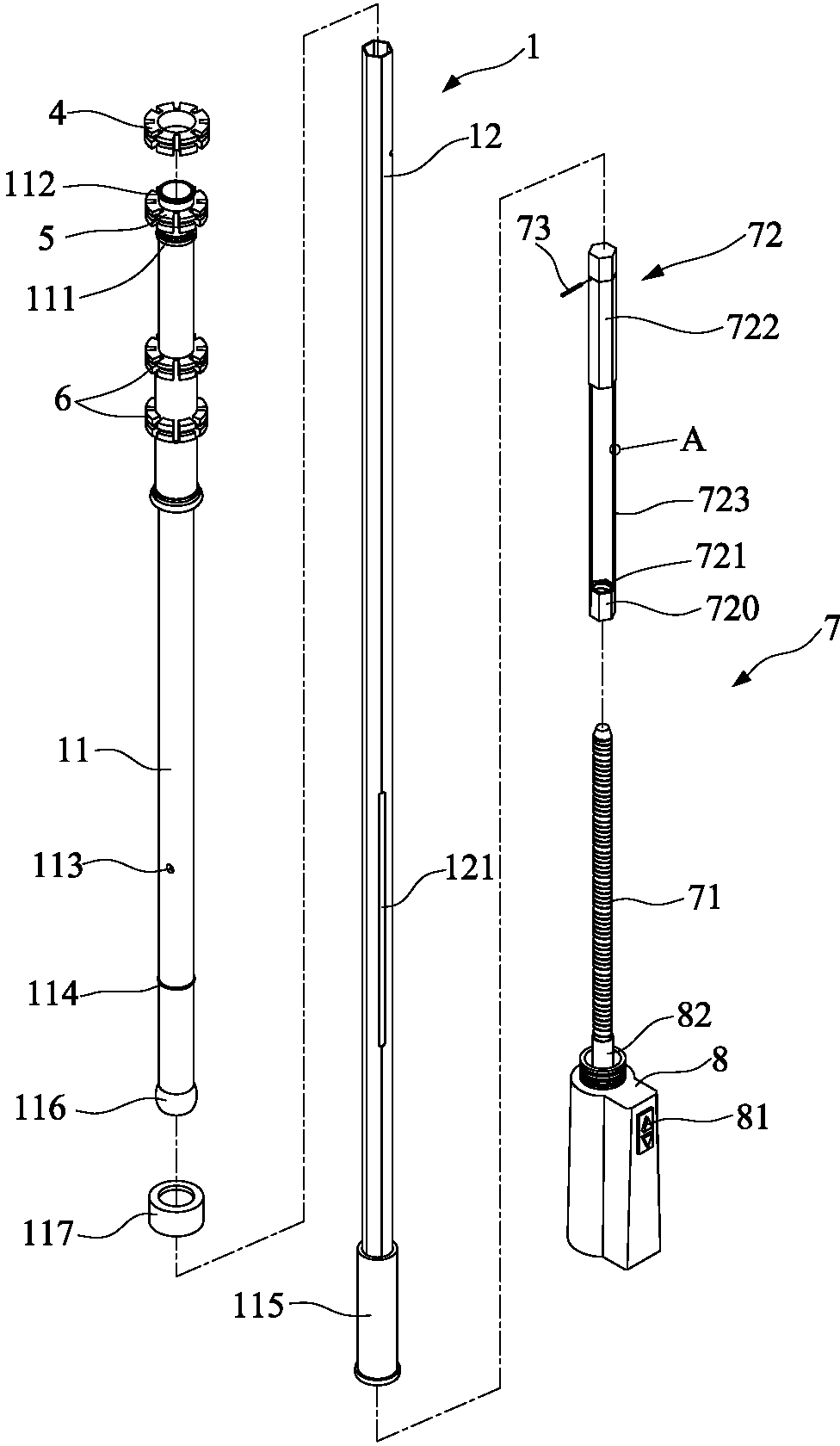 Unfolding structure of full-automatic stick umbrella