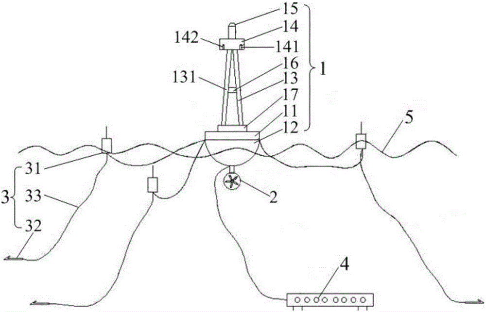 Oceanographic buoy capable of generating electricity through tidal turbine