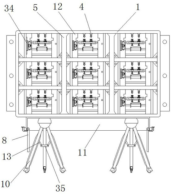 Wireless multi-screen transmission connecting device of adjustable spliced screen