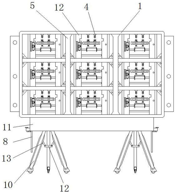 Wireless multi-screen transmission connecting device of adjustable spliced screen