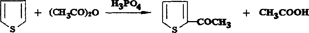 2-acetyl thiophene synthetic method using thiophene in crude benzene as material