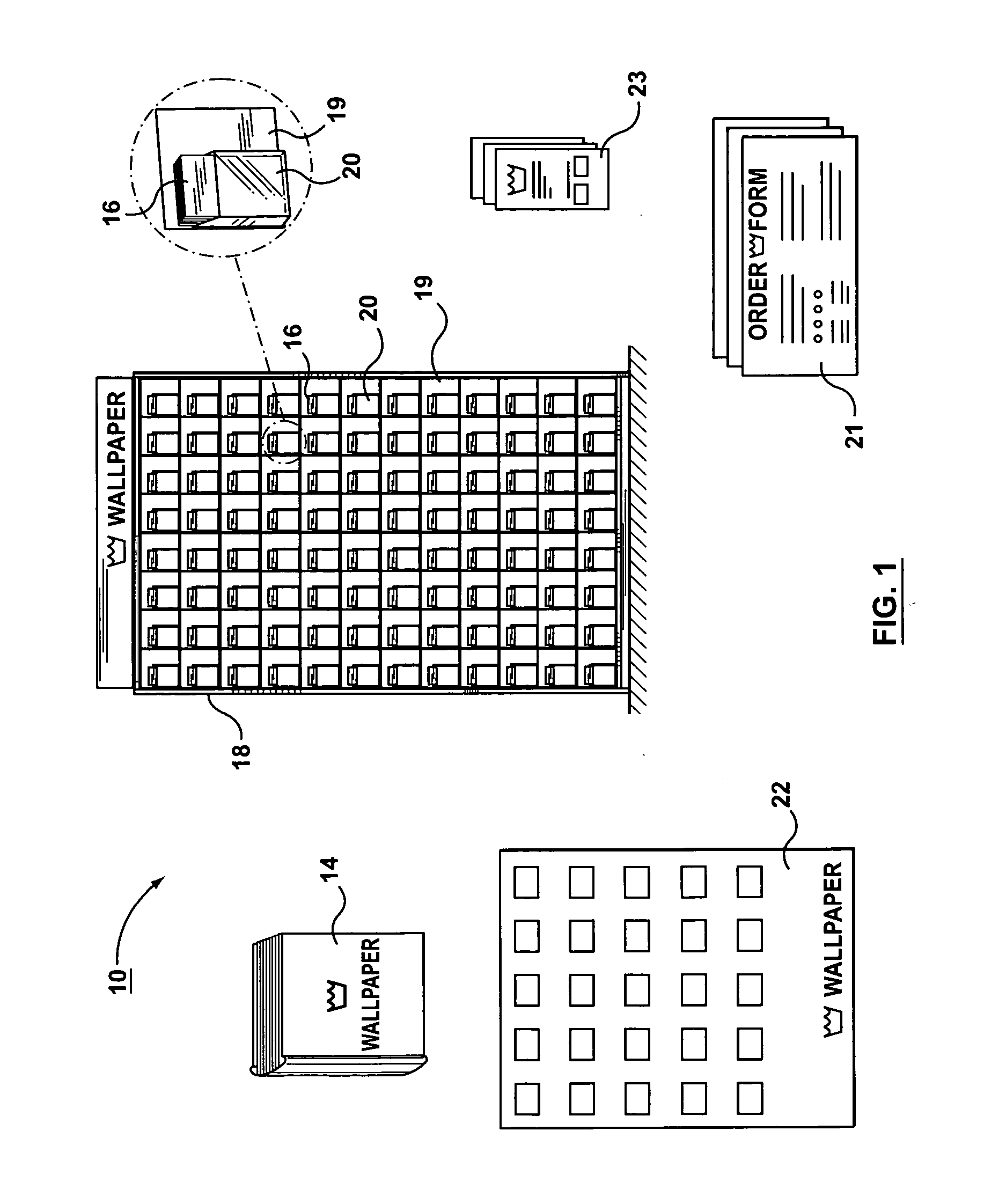 System for displaying wallpaper samples