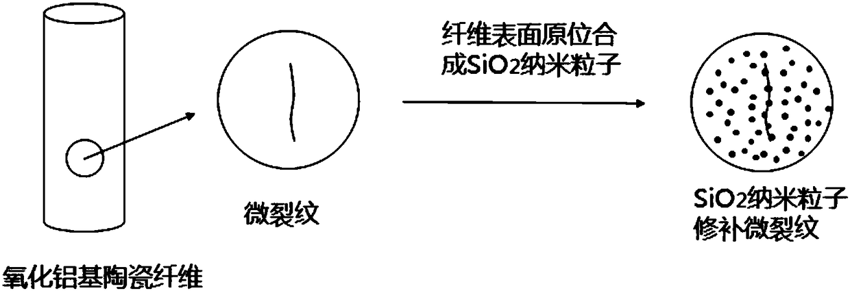 Method for surface modification of alumina-based ceramic fiber