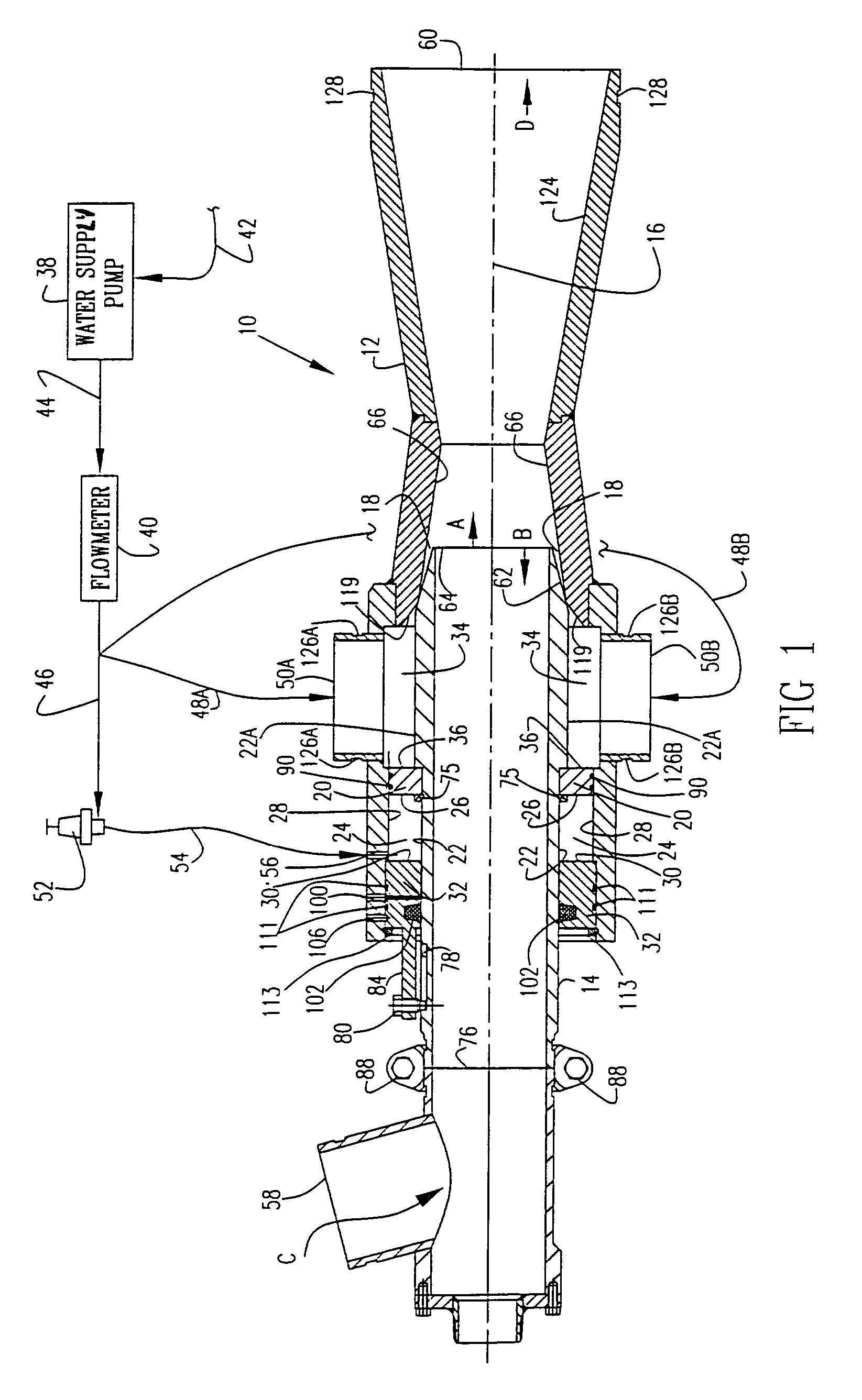 Automatically adjusting annular jet mixer