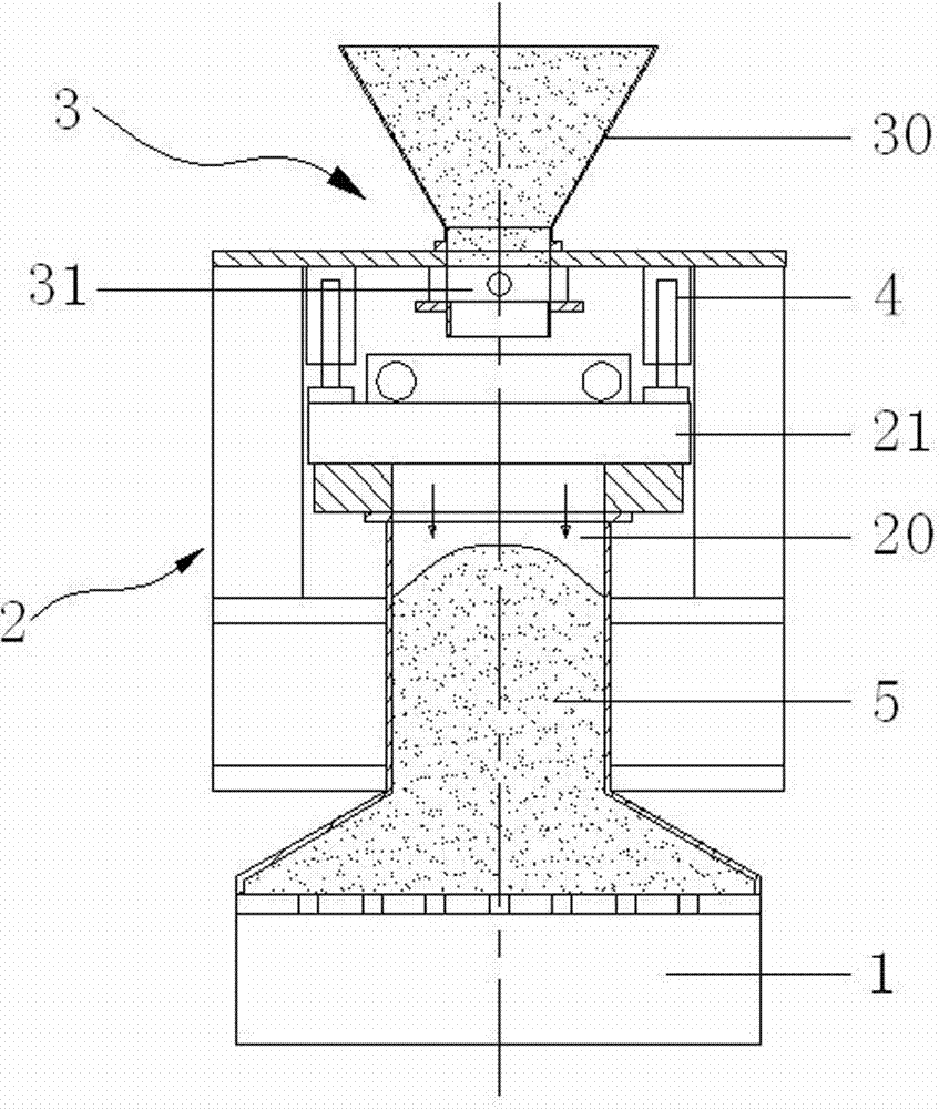 Cold box core shooting device