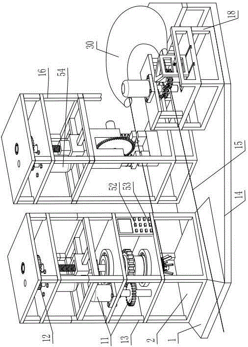 Power cable take-up device