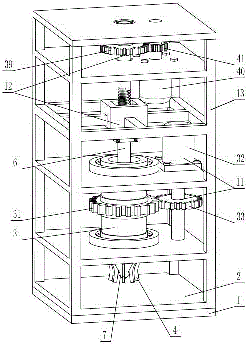 Power cable take-up device