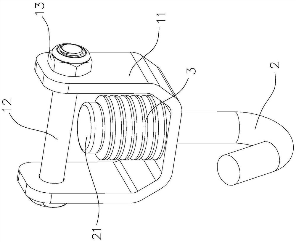 Anti-loosening hook for tensioning device and automobile safety tensioning device with anti-loosening hook