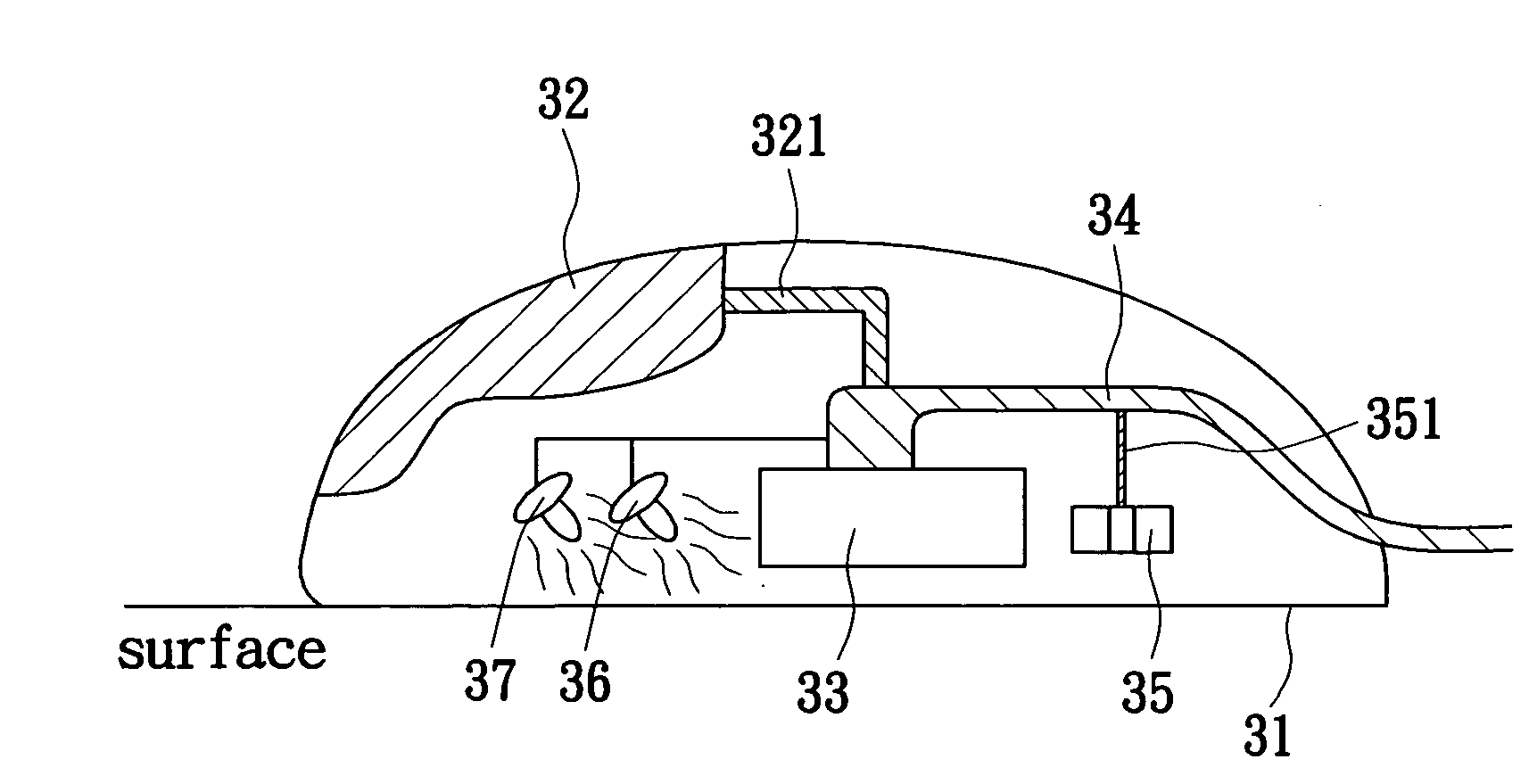 Optical mouse having a dual light source and a method thereof