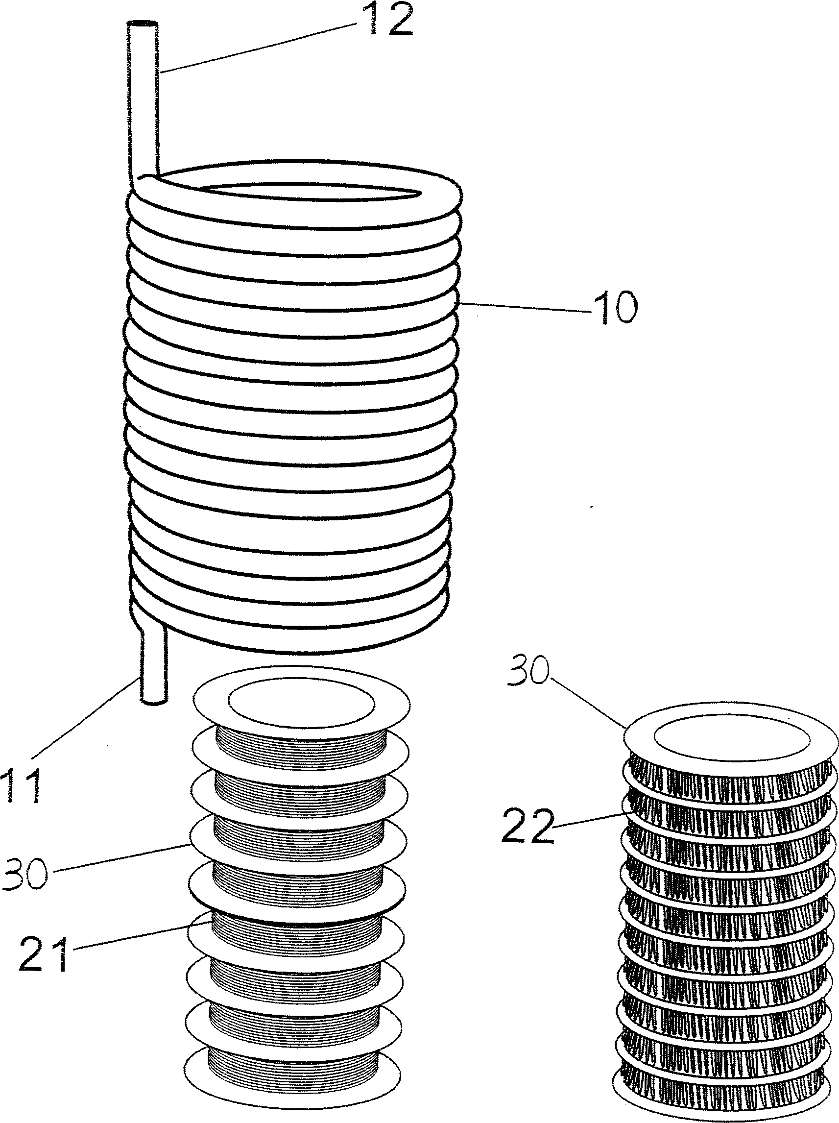 Electromagnetic heating method and device in electric water heater