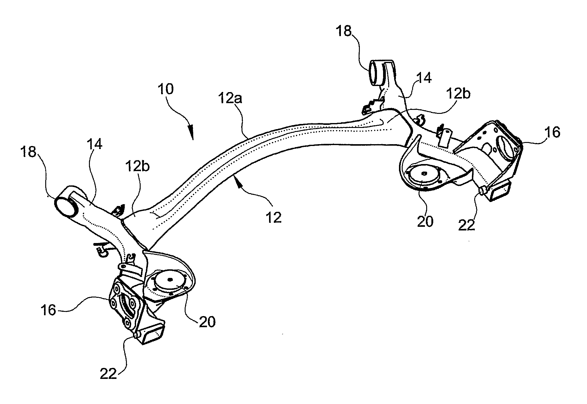 Cross-member for a rear twist-beam axle suspension for a motor-vehicle and method for its production