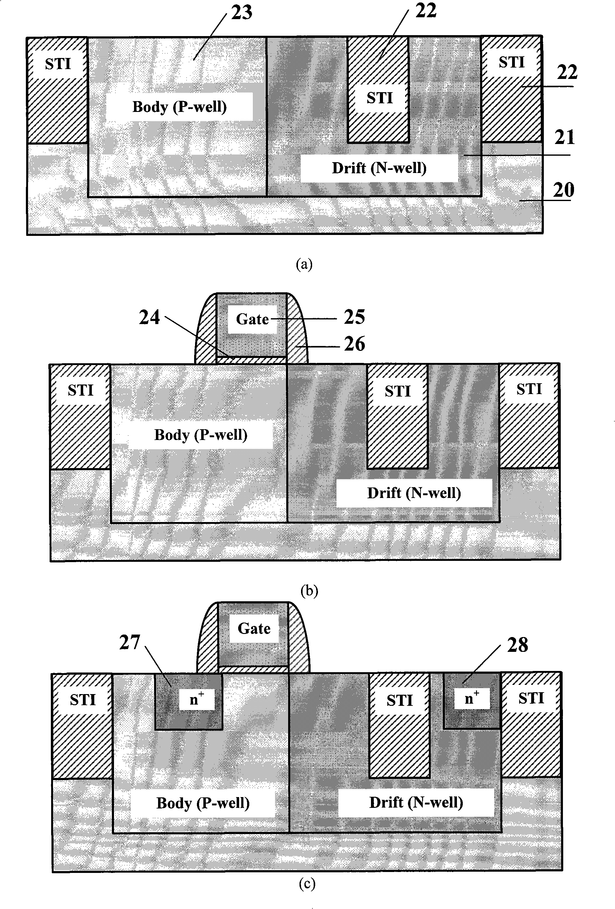 High pressure resistant lateral direction bilateral diffusion MOS transistor