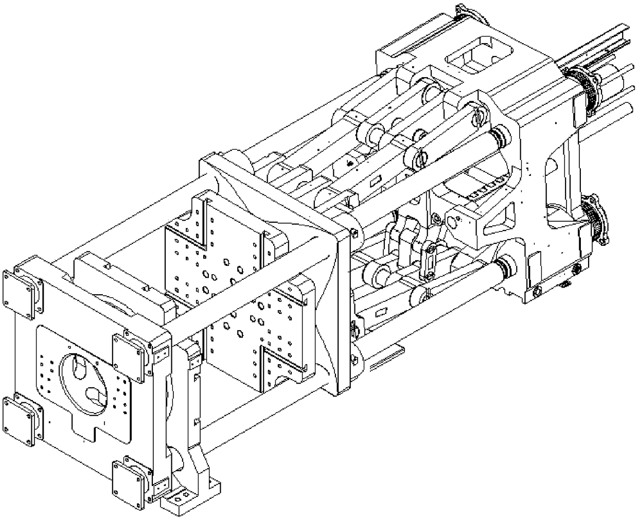 Mold combining mechanism of injection machine