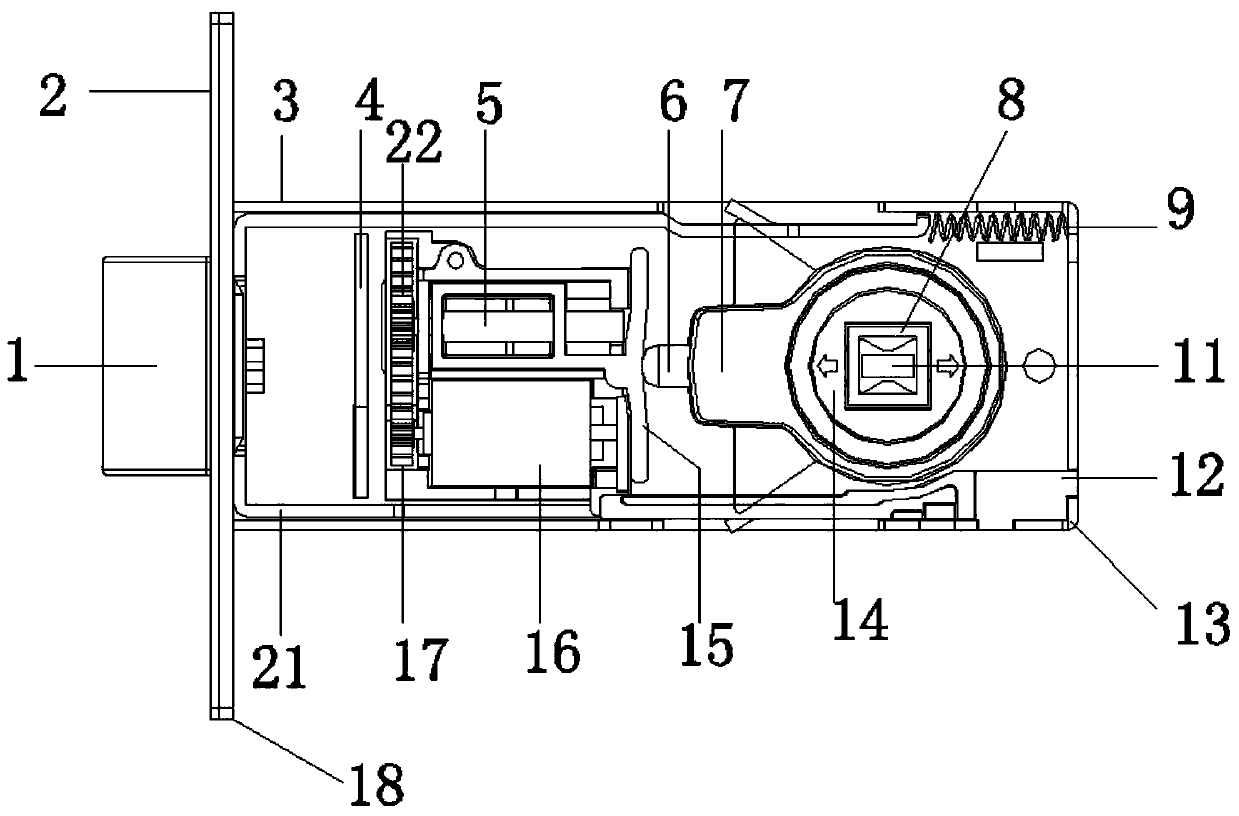 Semi-automatic wood door lock single-bolt lock body