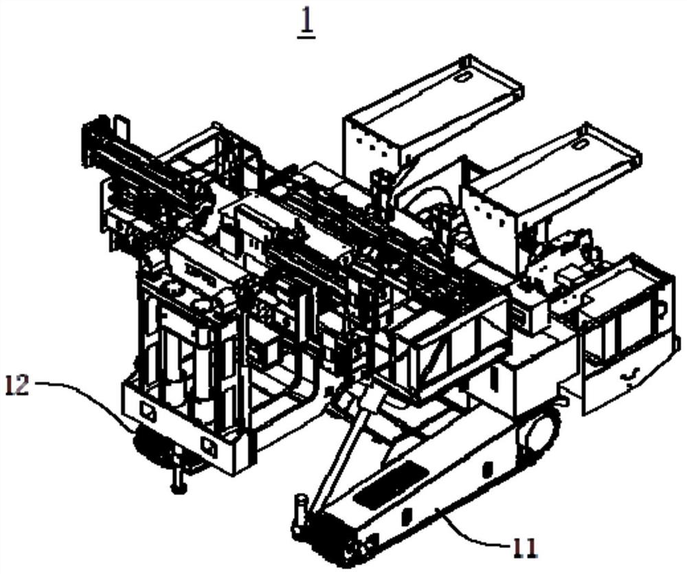 Anchor bolt support construction device and crawler-type multi-arm side anchor bolt jumbo